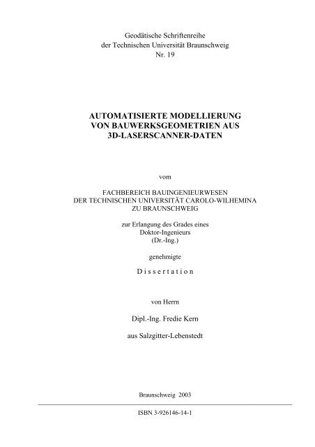 Automatisierte Modellierung Von Bauwerksgeometrien Fredie Kern