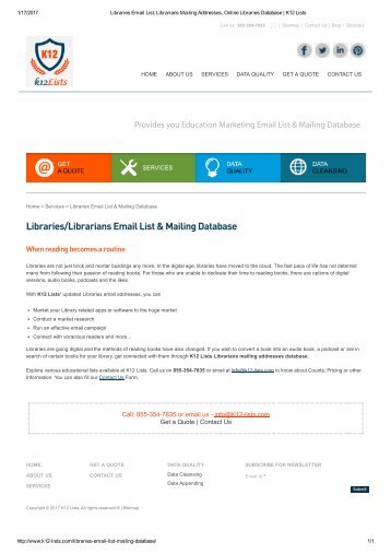 Libraries Email List