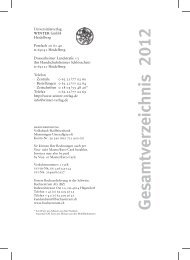 Gesamtverzeichnis 2012 - Universitätsverlag Winter