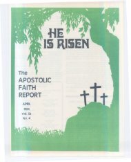 9, 1985 closing services of the apostolic faith bible college