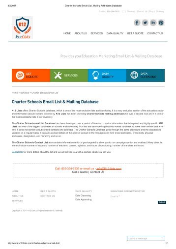 Charter Schools Mailing List