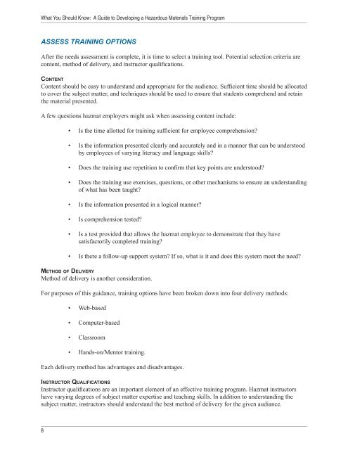 Training Guidance7609am.indd - PHMSA - U.S. Department of ...