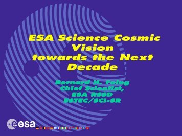 Bernard H. Foing Chief Scientist, ESA RSSD ESTEC/SCI ESTEC ...