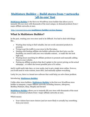 Multistore Builder review - Multistore Builder (MEGA) $23,800 bonuses