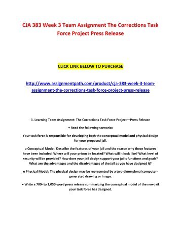 Corrections task force press release essay