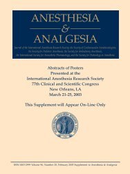 ANESTHESIA & ANALGESIA - IARS