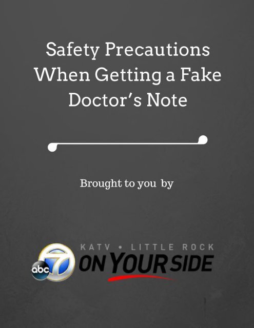 Safety Precautions When Getting a Fake Doctor’s Note