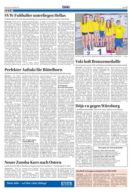 Wochen-Kurier 10/2017 - Lokalzeitung für Weiterstadt und Büttelborn