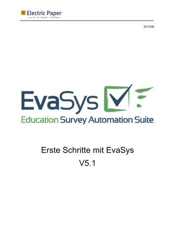 Erste Schritte mit EvaSys - EvaSys an der Uni Bamberg