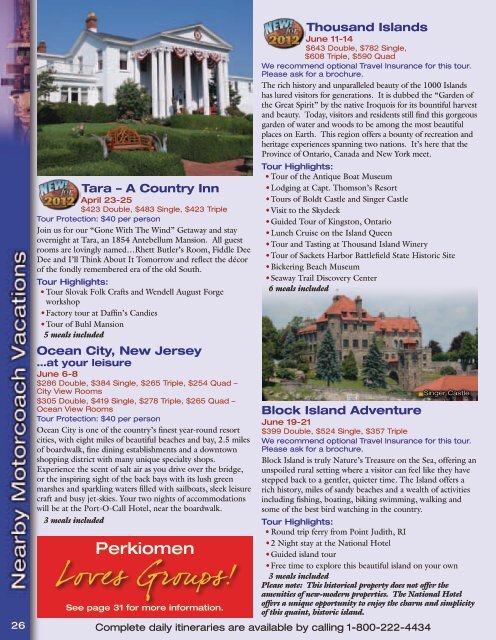 view our 2012 Vacation Guide - Bus Tours