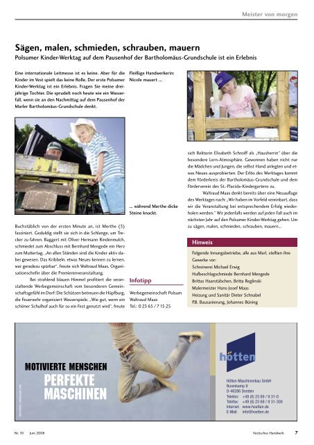 Vestisches Handwerk - Das Magazin der Kreishandwerkerschaft ...