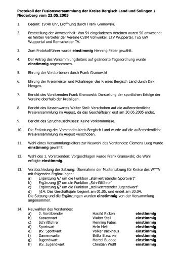 protokoll kreisversammlung 23.05.05 - beim TT-Kreis Bergisches Land