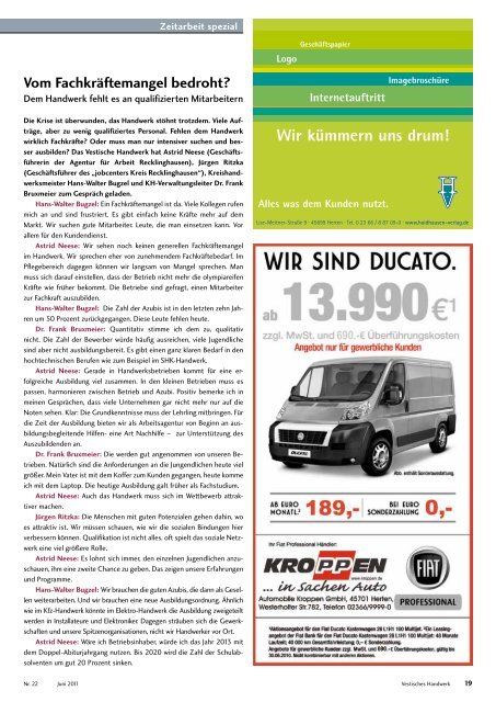 Vestisches Handwerk - Das Magazin der Kreishandwerkerschaft ...