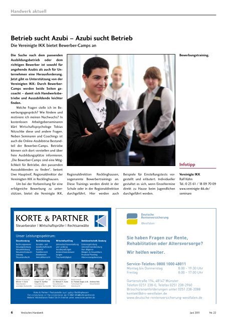 Vestisches Handwerk - Das Magazin der Kreishandwerkerschaft ...