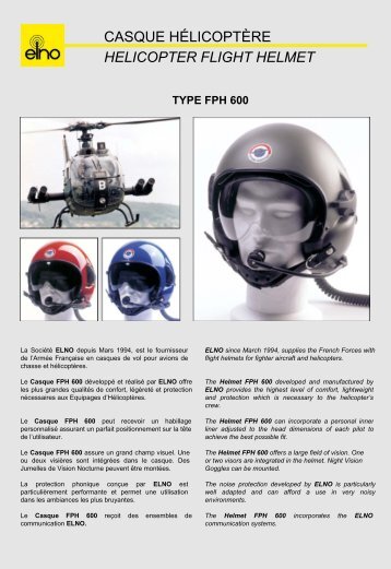 helicopter flight helmet type fph 600 - ELNO