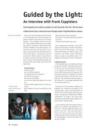 Guided by the Light: An interview with Frank Coppieters