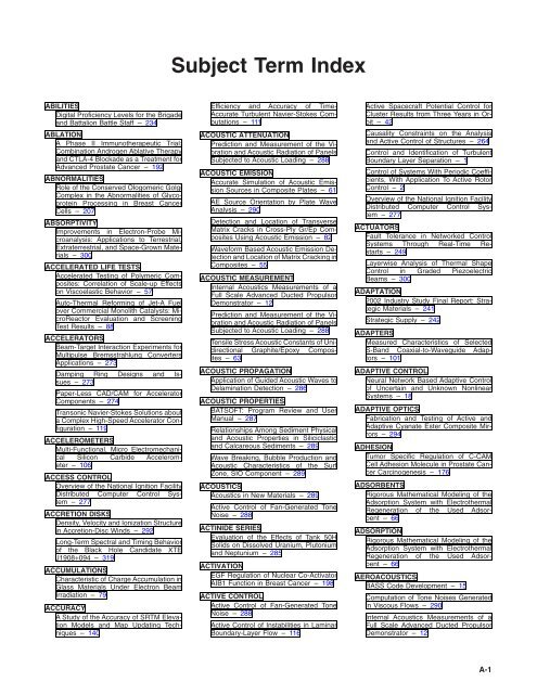 NASA Scientific and Technical Aerospace Reports