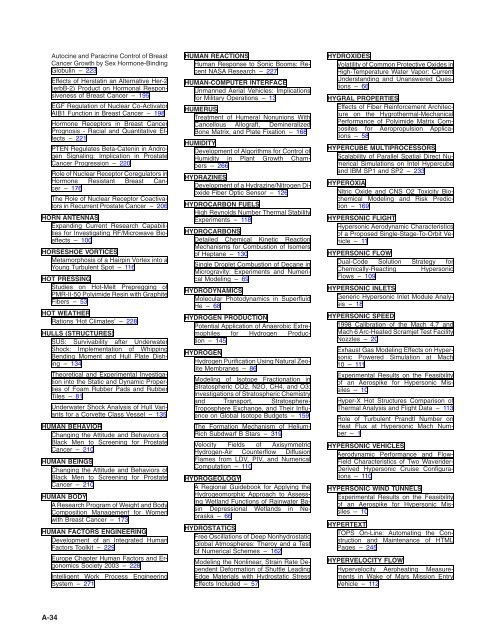 NASA Scientific and Technical Aerospace Reports