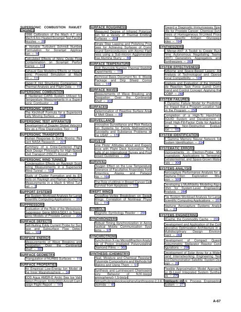 NASA Scientific and Technical Aerospace Reports