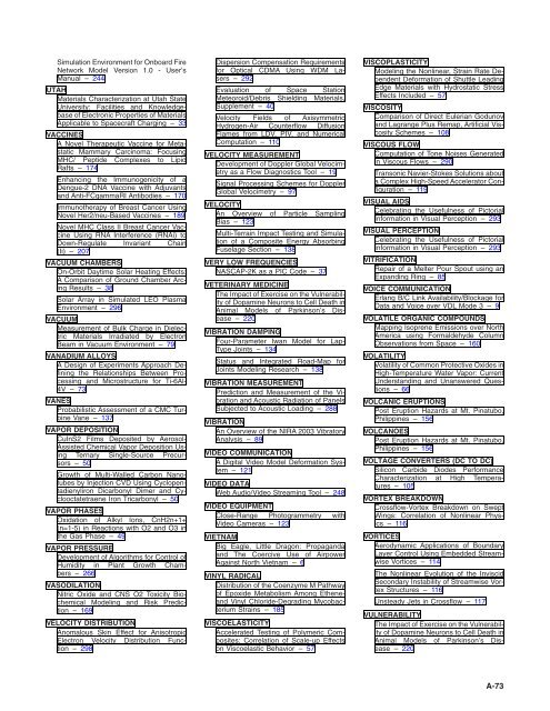 NASA Scientific and Technical Aerospace Reports