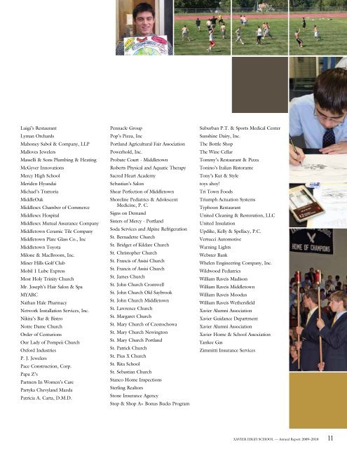 2009-2010 Annual Report - Xavier High School