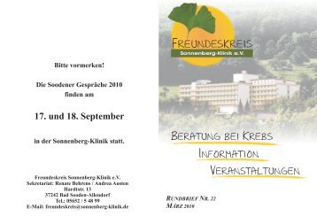 Rundbrief März 2010 als PDF - Sonnenberg-Klinik Bad Sooden ...