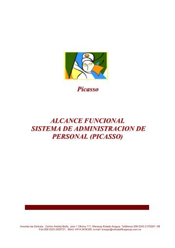 Picasso ALCANCE FUNCIONAL SISTEMA DE ADMINISTRACION ...