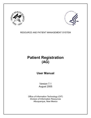Patient Registration (AG) - Indian Health Service