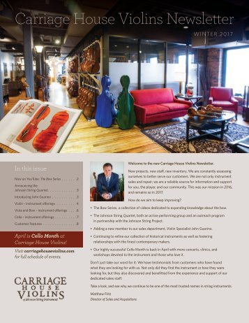 Carriage House Violins Winter 2017