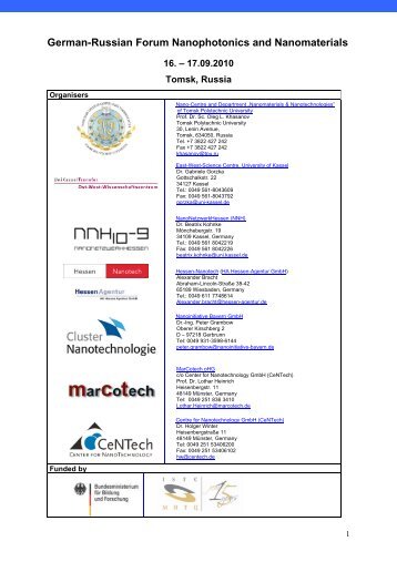 German-Russian Forum Nanophotonics and Nanomaterials