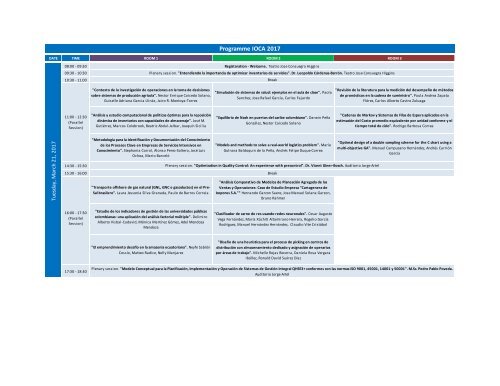  Programme IOCA 2017