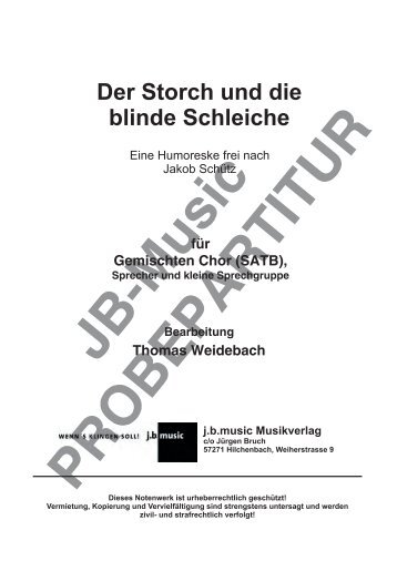 Der Storch und die blinde Schleiche (SATB)