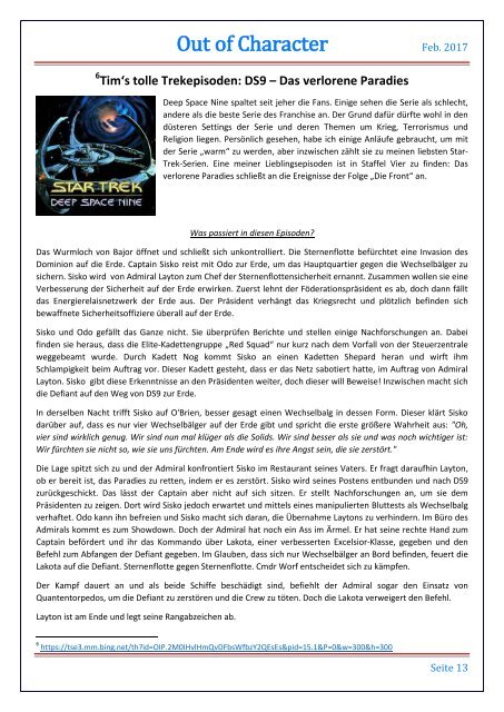 Starfleet-Gazette, Ausgabe 047 (Februar 2017)