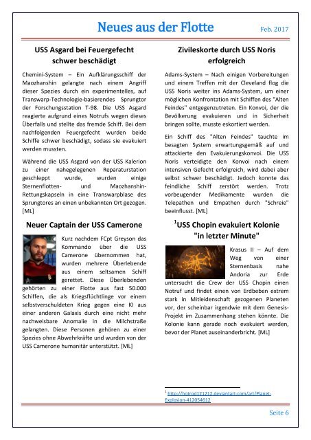 Starfleet-Gazette, Ausgabe 047 (Februar 2017)