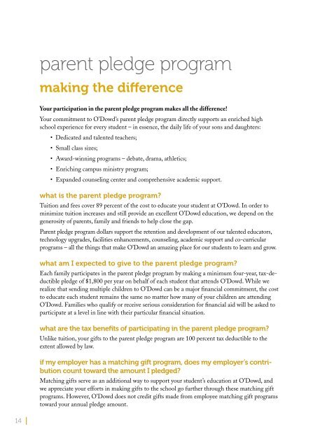 O'Dowd Transfer Students Enrollment Guide 