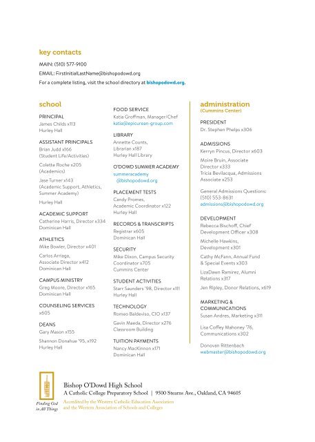 O'Dowd Transfer Students Enrollment Guide 