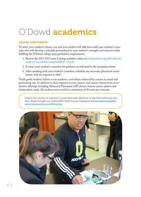 O'Dowd Transfer Students Enrollment Guide 