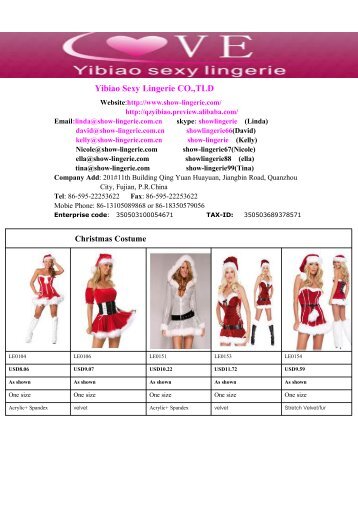 www.show-linger.com  Christmas fancy dresses and sexy Christmas costumes wholesale
