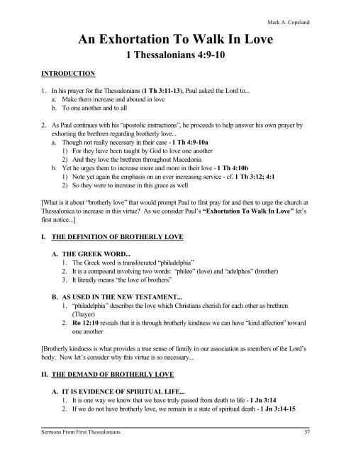 The First Epistle To The Thessalonians - Executable Outlines