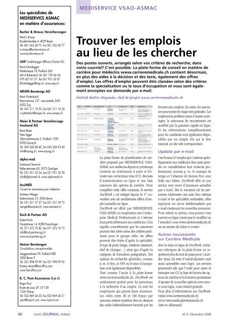 Ouvrir le document PDF (5 mb) - VSAO Journal