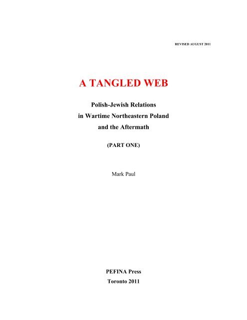A Tangled Web. Polish-Jewish Relations in Wartime - Glaukopis