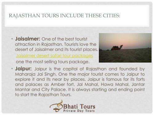 Rajasthan Tours or Rajasthan India Holiday Tour Packages