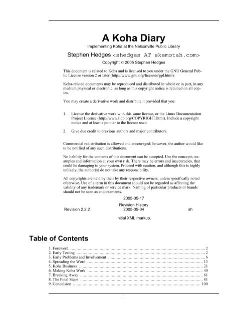 A Koha Diary