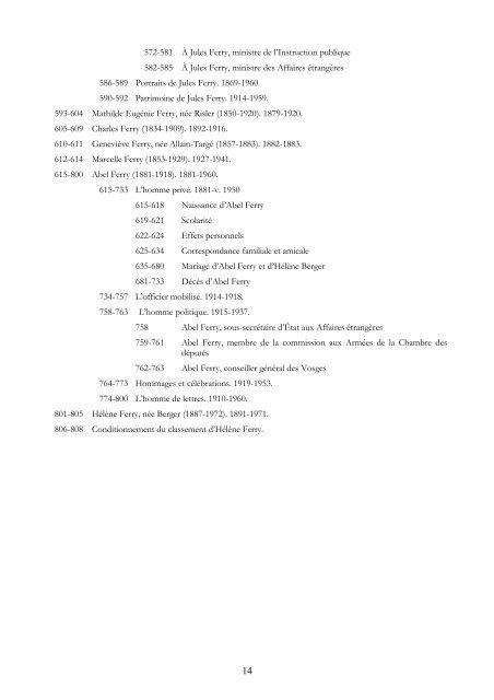 Archives de la famille Ferry (1813-1981). - Archives départementales