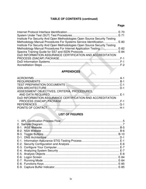 DEFENSE SWITCHED NETWORK INFORMATION ASSURANCE ...