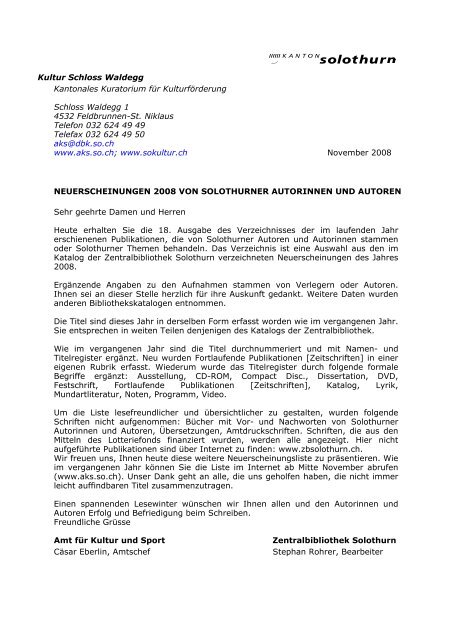 Kultur Schloss Waldegg Kantonales Kuratorium Fur Kulturforderung