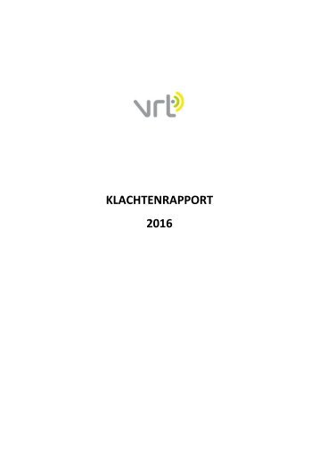 VRT_Klachtenrapport_2016