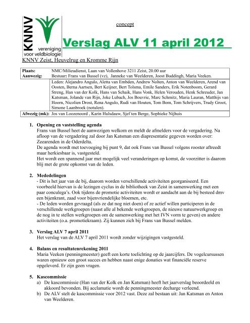 ALV concept notulen 11-4-2012.pdf - KNNV Vereniging voor ...