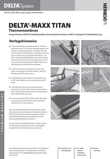 Verlegehinweise und Ausschreibungstexte DELTA®-MAXX TITAN ...