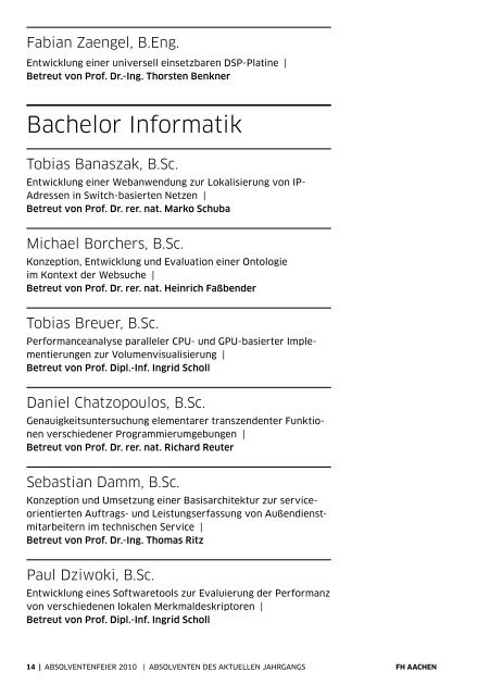 Festschrift 2010 - Alumni Blog - FH Aachen